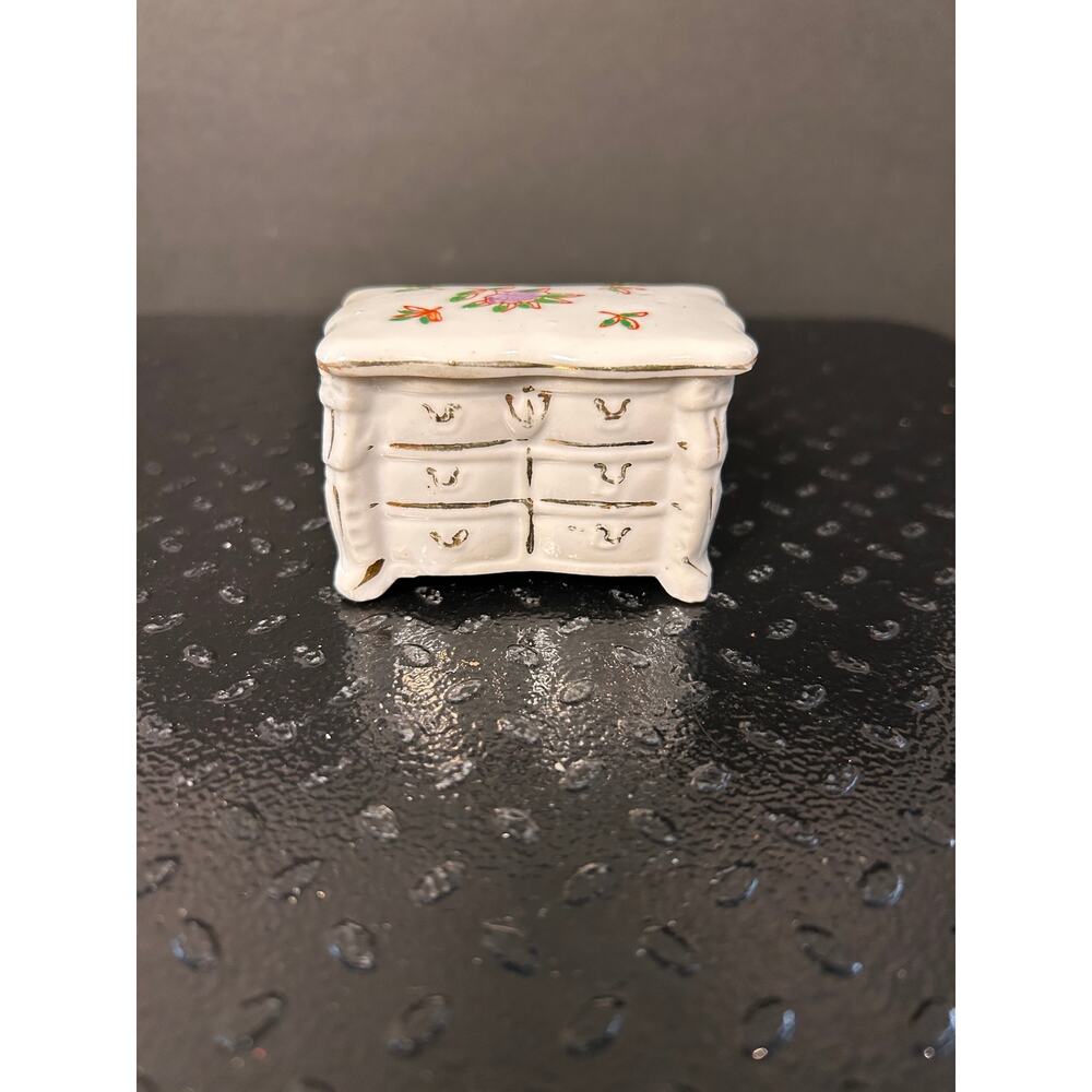 vintage Japanese porcelain dollhouse chest of drawers